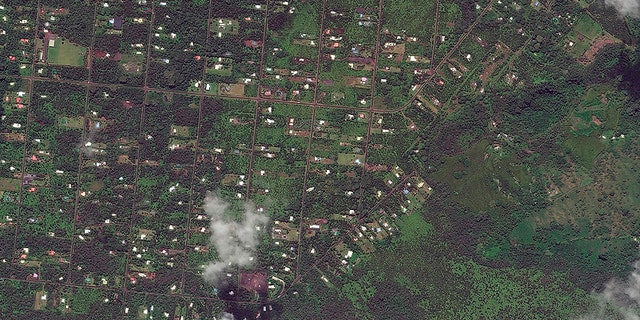 This photo from May 24, 2017 shows the southeast area of the Leilani Estates neighborhood, near Pahoa, Hawaii before volcanic activity caused fissures to open up in the area.