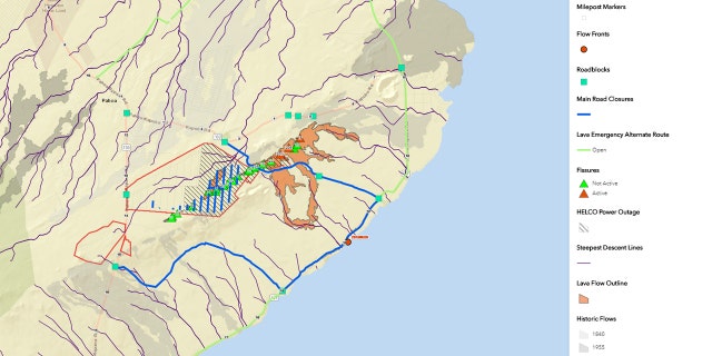 The lava has cut off Highway 137, a major escape route for residents in the area.