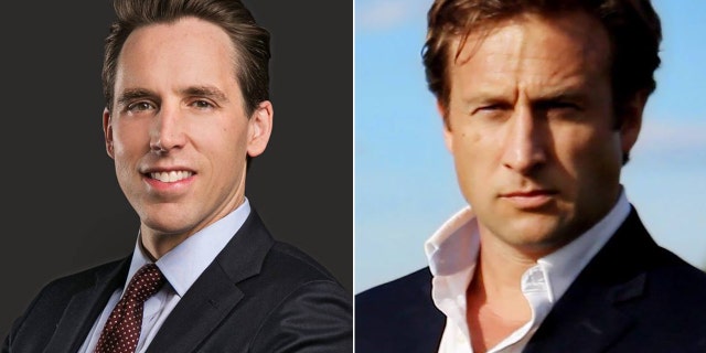 Missouri Attorney General Josh Hawley, left, and Missouri U.S. Senate candidate Courtland Sykes.