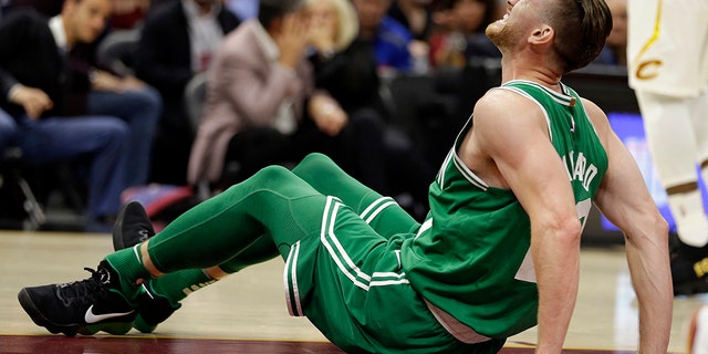 Celtics player Gordon Hayward broke his ankle during the 2017 season opener. (AP)