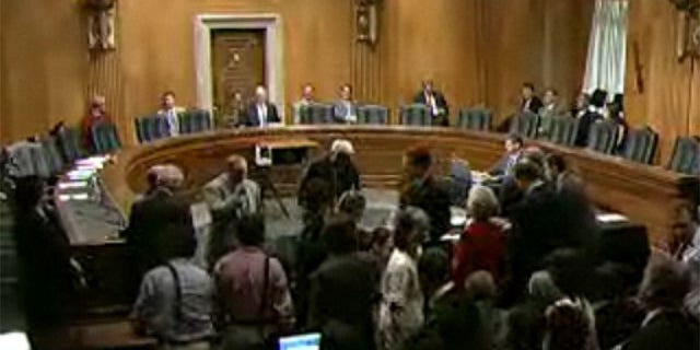 Shown here is the Senate Foreign Relations Committee hearing room on Aug. 2, as Sen. Bob Casey, center, prepares to question U.S. envoy to Syria Robert Ford.