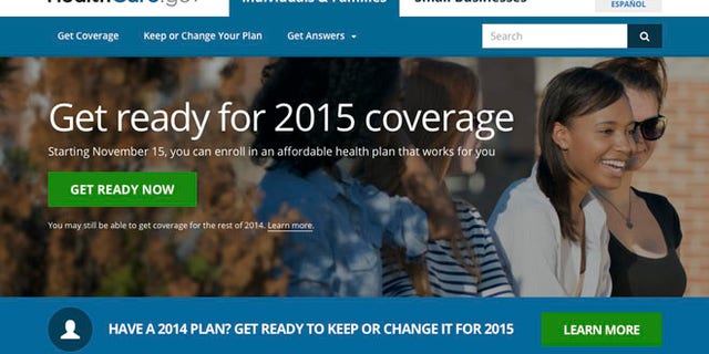 Oct. 8, 2014: This image shows the website for updated HealthCare,gov, a federal government website managed by the U.S. Centers for Medicare & Medicaid Service