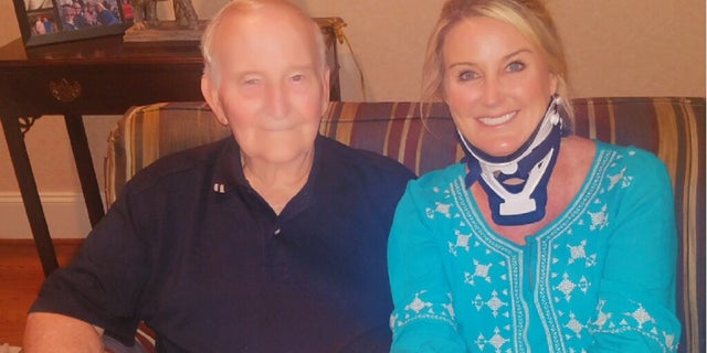 Heather and her dad recovering at home in North Carolina.