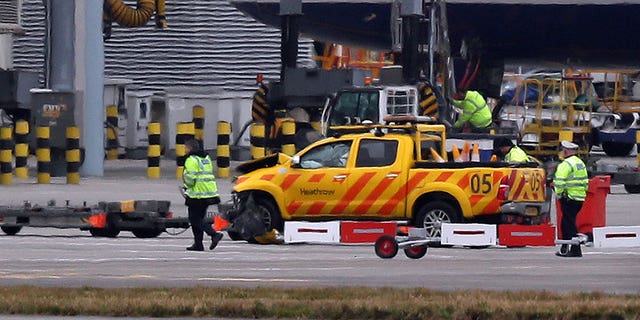 The two men were injured after the vehicles collided on the airfield, Heathrow confirmed. One suffered non-life-threatening injuries, the other died after being rushed to the hospital.