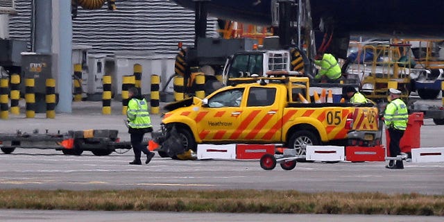 The two men were injured after the vehicles collided on the airfield, Heathrow confirmed. One suffered non-life-threatening injuries, the other died after being rushed to the hospital.