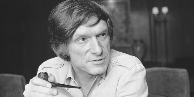 In this file photo, Playboy founder Hugh Hefner poses for a photo on May 7, 1977.