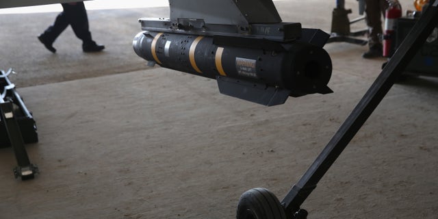 A Hellfire missile hangs from a U.S. Air Force MQ-1B Predator unmanned aerial vehicle (UAV) (file photo)