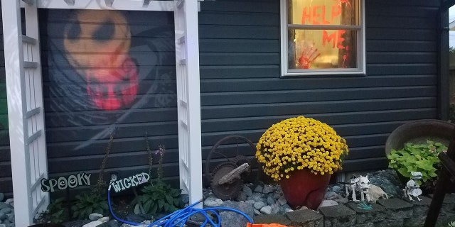 Muhs, who says Halloween is her favorite holiday, has since added more decorations to the outside of her home.
