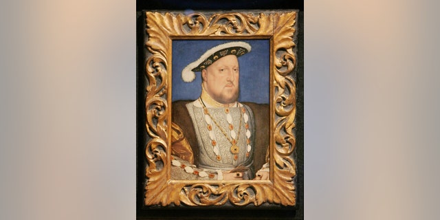 A portrait of sixteenth century British monarch Henry VIII by German artist Hans Holbein the Younger, at the Tate Britain in central London, September 26, 2006. Picture taken Sept. 26, 2006. (REUTERS/Toby Melville)