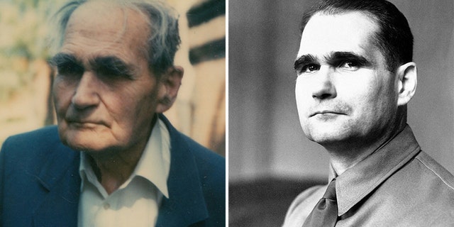 One of the archive of color photos showing Rudolf Hess during his final years at Spandau Prison. (Henry Aldridge & Son)/A file photo of Hess (AP)