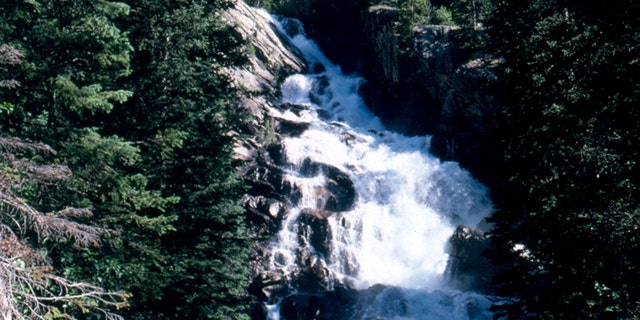 Hidden Falls, at Grand Teton National Park, is seen above. A portion of the park was closed due to large cracks and fissures that appeared.