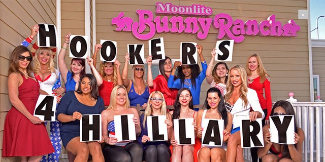 Shown here are Hillary Clinton supporters at Moonlite Bunny Ranch, in Carson City, Nev. (Photo Courtesy Of www.BunnyRanch.com)