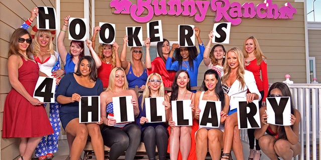 Shown here are Hillary Clinton supporters at Moonlite Bunny Ranch, in Carson City, Nev. (Photo Courtesy Of www.BunnyRanch.com)