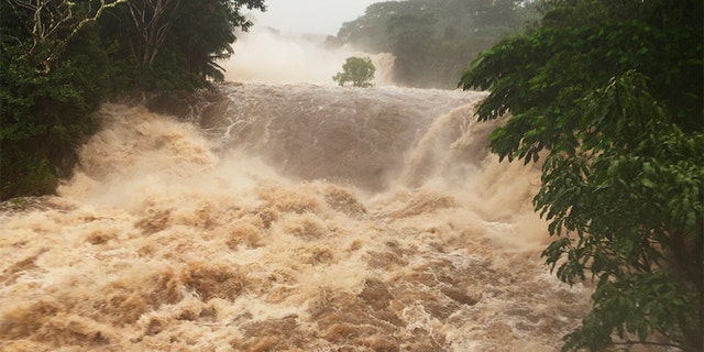 Flooding seen on Thursday near Hilo, Hawaii.