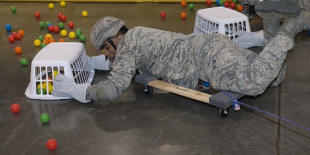 Airmen played a child's game as part of a "team-building" exercise. (Washington Free Beacon)