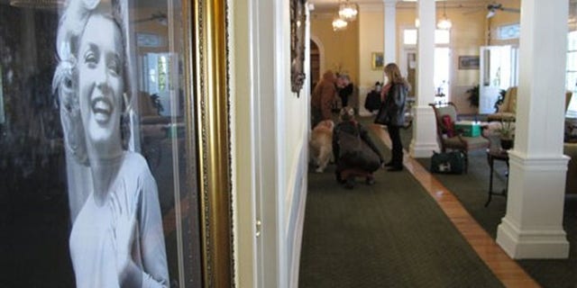Feb. 25, 2012: A picture of actress Marilyn Monroe, one of the hotel's many famous guests, hangs on a wall in the lobby of the Green Park Inn in Blowing Rock, N.C.