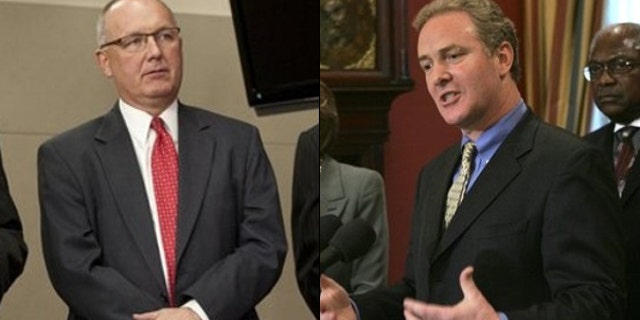 Shown here are Republican Rep. Pete Hoekstra, left, and Democratic Rep. Chris Van Hollen. (AP Photos)