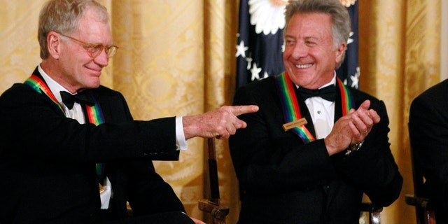 David Letterman and Dustin Hoffman at the Kennedy Center awards.