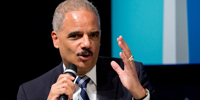 Oct. 29, 2014: Attorney General Eric Holder speaks at the 'Washington Ideas Forum' in Washington.