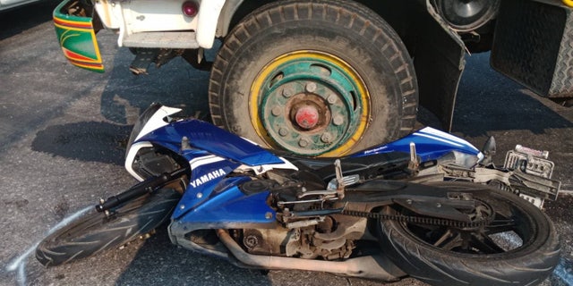 Harry Buster, 29, was on an extended trip when he collided with a truck and dragged under the wheels and down the road. His leg and pelvis were shattered, his ribs were broken, and he was left with internal bleeding on his liver, kidneys and lungs.