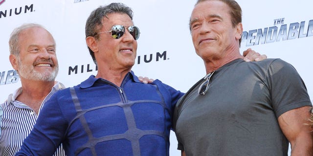 Kelsey Grammer, Sylvester Stallone and Arnold Schwarzenegger who all signed a Hollywood anti-Hamas statement.