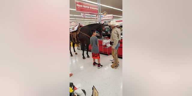 The man said he came to buy senior feed for his horse, which is a senior.