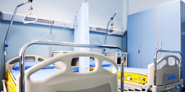 modern rehabilitation room in a hospital with two beds