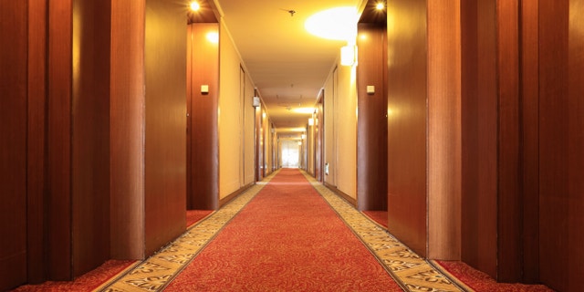 corridor with carpet in a hotel