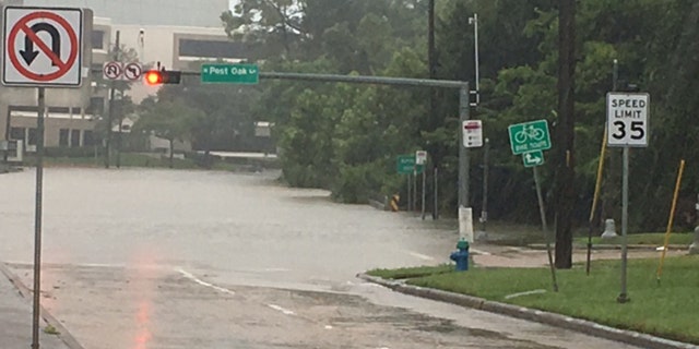 Flooding by the Galleria area of Houston, located west of downtown.