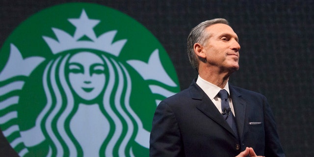 Starbucks Chief Executive Howard Schultz speaks during the company's annual shareholder's meeting in Seattle, Washington, on March 18, 2015.