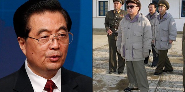 Shown here are Chinese President Hu Jintao, left, and North Korean leader Kim Jong Il. (AP Photos)
