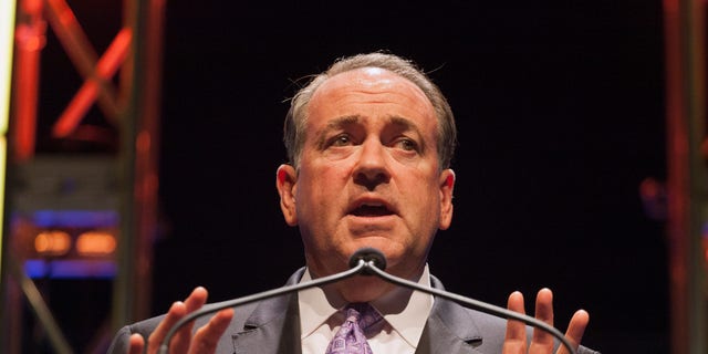 Aug. 9, 2014: Former Arkansas Governor Mike Huckabee speaks at the Family Leadership Summit in Ames, Iowa.