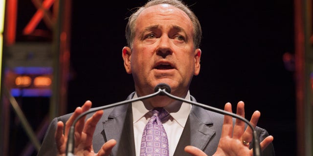 Aug. 9, 2014: Former Arkansas Governor Mike Huckabee speaks at the Family Leadership Summit in Ames, Iowa.