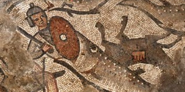 The parting of the Red Sea mosaic.