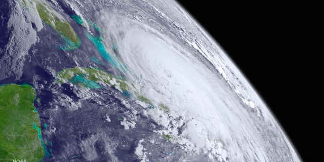 Hurricane Joaquin is seen over the Bahamas in the Atlantic Ocean in an image from the NOAA GOES West satellite taken October 1, 2015.