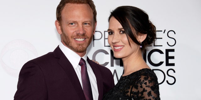 Ian Ziering and Erin Kristine Ludwig arrive at the 2014 People's Choice Awards on January 8, 2014 in Los Angeles, California.