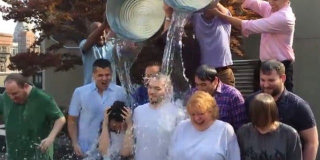 The editorial staff of Tom's Guide, a sister site to Live Science, takes the Ice Bucket Challenge.