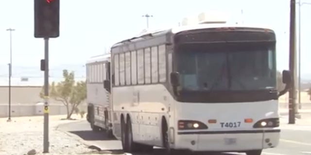 Busloads of illegal immigrants are being transferred to a federal prison in Victorville, California.