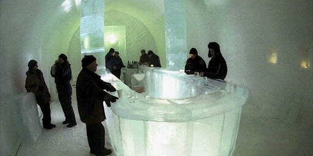 Jan. 3, 1997 - FILE photo of Bar at Jukkasjaervi Ice Hotel, the Swedish hotel constructed from ice.