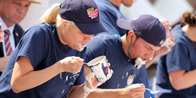 Miki Sudo, a top-ranked competitive eater from Las Vegas, competes.