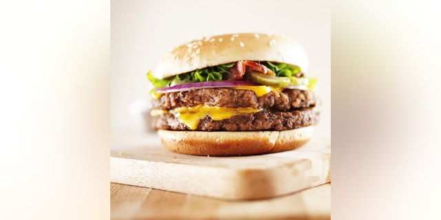 double cheese burger with bacon