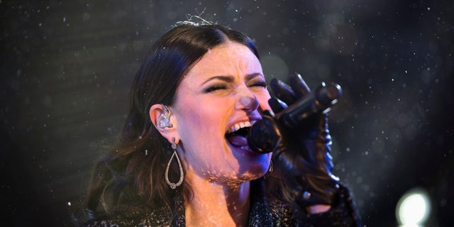 December 31, 2014. Singer Idina Menzel performs in Times Square on New Year's Eve in New York.