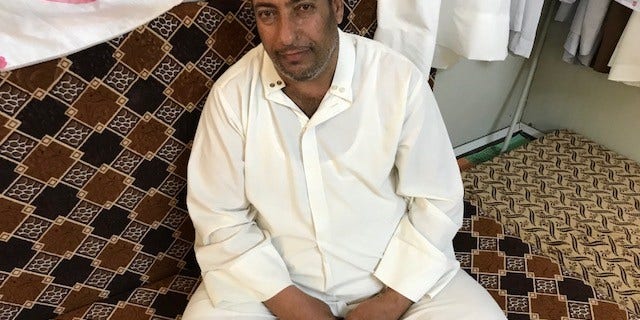 Khatar Khalaf Rashid, a father from Iraq's Salahuddin who returned to a camp after being targeted by local sectarian gangs