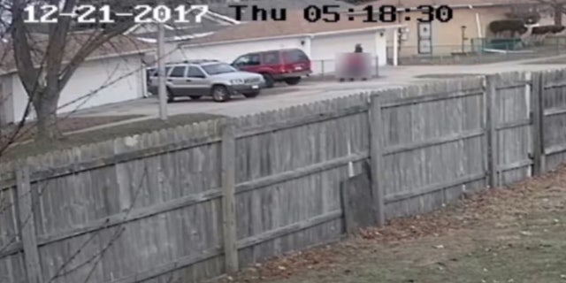 An image taken from video surveillance released by the FBI that captured the kidnapping of a young girl in Calumet City, Ill.