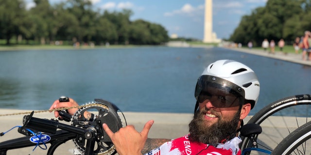 Ricky Raley is handcycling from New York City to Pinellas Park, Florida to raise awareness about mental health issues impacting veterans.