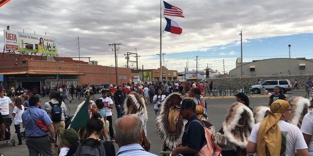 Hundreds of people march to the Paso Del Norte bridge in El Paso, calling for the reunification of families. The protests across the country largely seemed to be peaceful, based on scattered media reports.