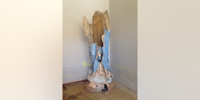 Statue of Mary used as target practice, Batnaya, Nineveh Plain, Iraq.