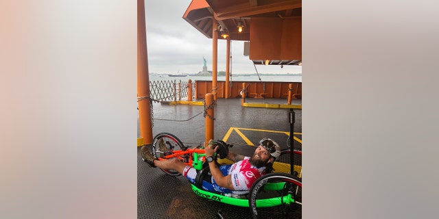 Raley’s journey started in New York City on Aug. 13 and he has been handcycling approximately 130 miles a day.