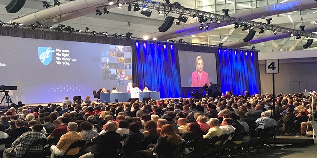 Hillary Clinton gave a speech at the American Federation of Teachers (AFT) union conference.
