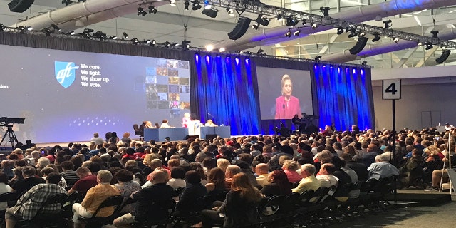 Hillary Clinton gave a speech at the American Federation of Teachers (AFT) union conference.